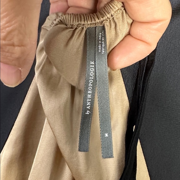 By Anthropologie Colorblock Slip Midi Dress Medium Relaxed Fit Edgy Fairy Goth - Picture 15 of 16